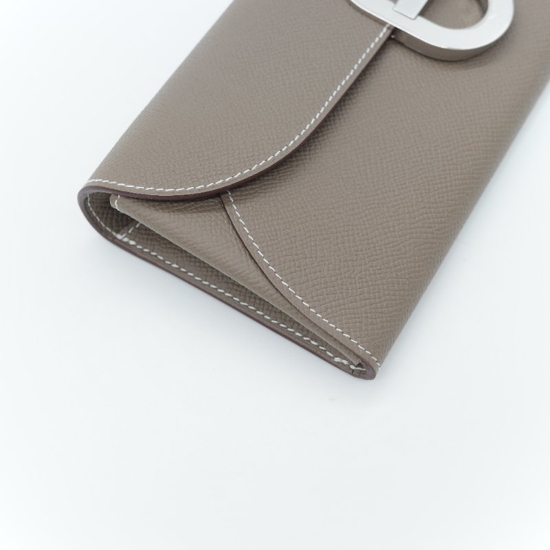 （專櫃 22 萬♥️全新品）Hermès 愛馬仕 Chaine d'Ancre To Go WOC 大象灰色 牛皮 長型手拿斜背兩用錢包-10