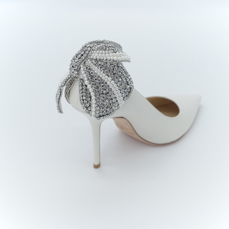 （超級美🌟👰未使用）Jimmy Choo 周仰傑 Love 100 白色 珍珠 水鑽蝴蝶結 尖頭 高跟鞋 EU37.5 (EU38 可以穿）｜專櫃 68,500-3