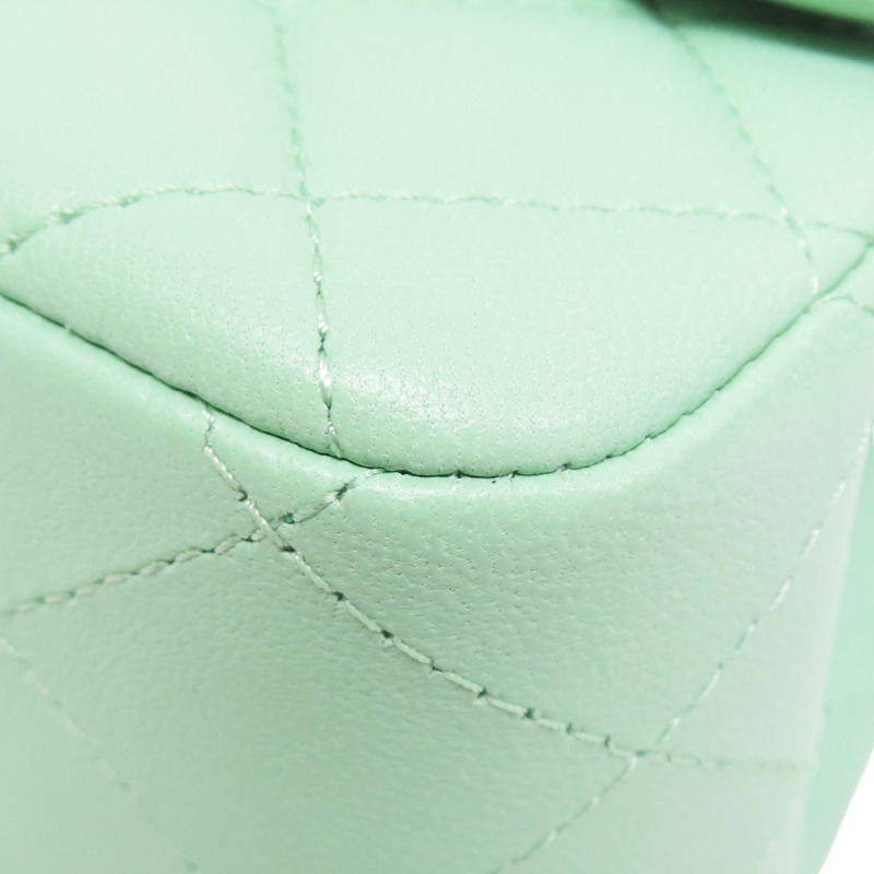 綠色 羊皮 Mini Coco 17 肩背包 淡金釦【CHANEL 香奈兒】 A35200-9