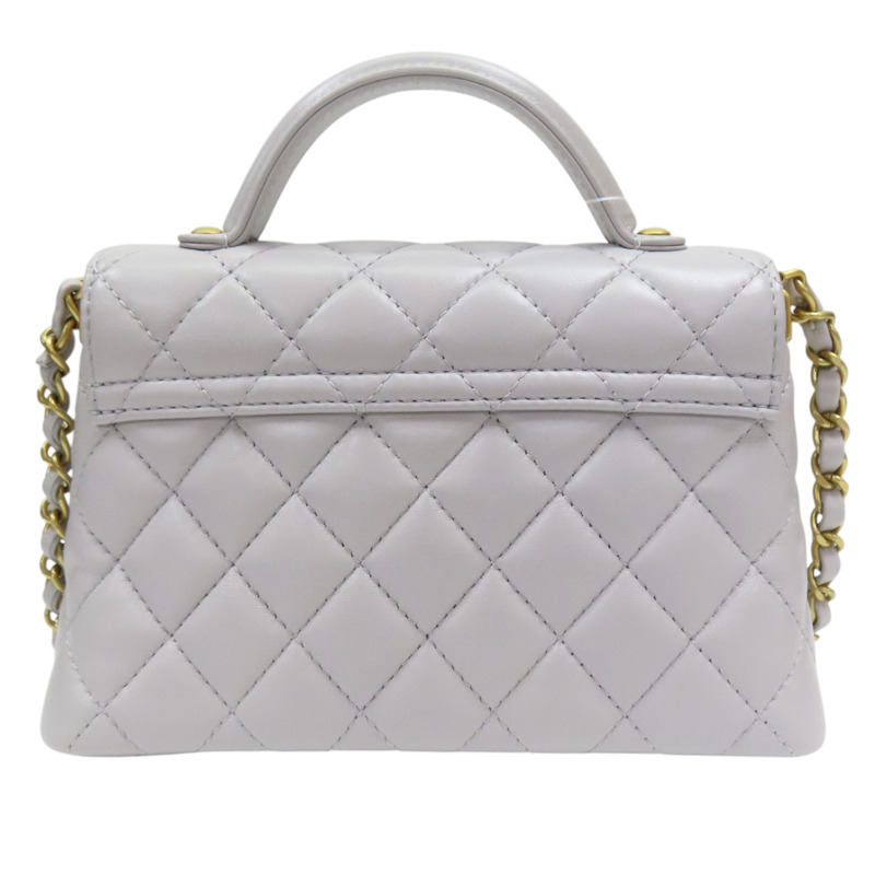 灰色 羊皮 肩背包 金釦【CHANEL 香奈兒】 AS5355-1