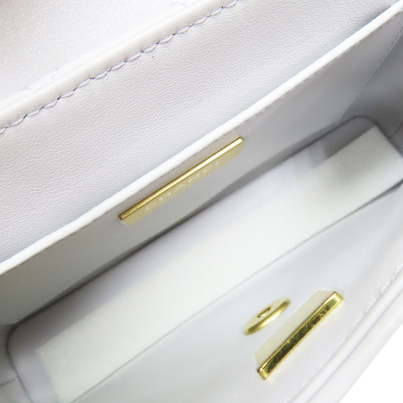 灰色 羊皮 肩背包 金釦【CHANEL 香奈兒】 AS5355-4