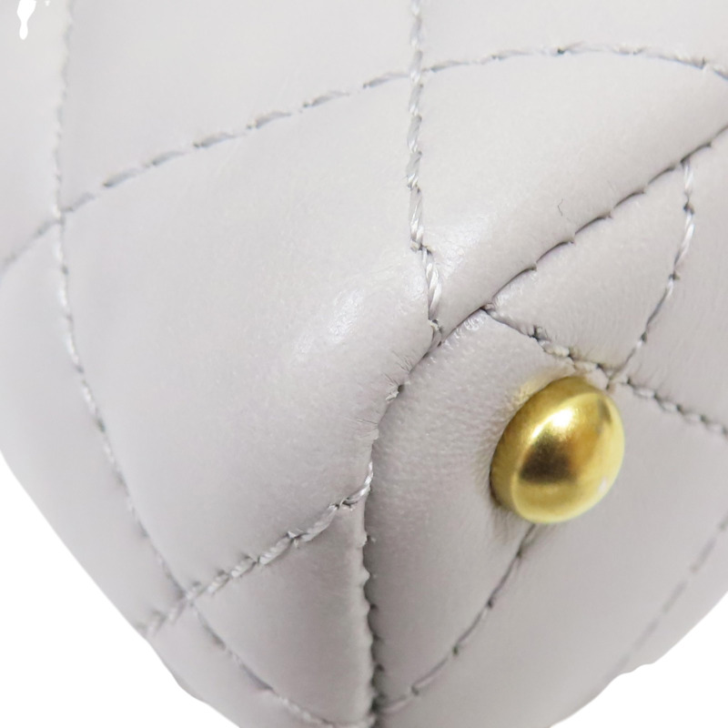 灰色 羊皮 肩背包 金釦【CHANEL 香奈兒】 AS5355-8