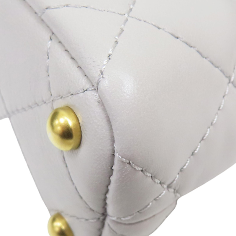 灰色 羊皮 肩背包 金釦【CHANEL 香奈兒】 AS5355-9