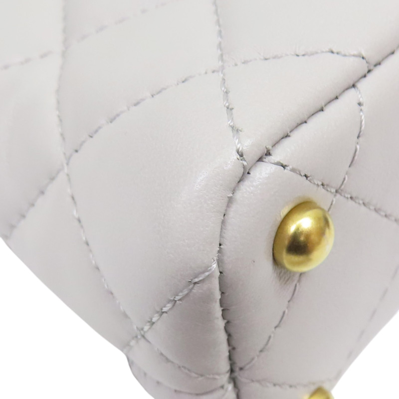 灰色 羊皮 肩背包 金釦【CHANEL 香奈兒】 AS5355-10