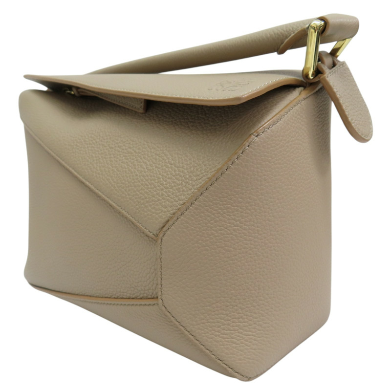 卡其色 牛皮 Small Puzzle Edge 肩背包【LOEWE 羅威】 A510P60X30-2