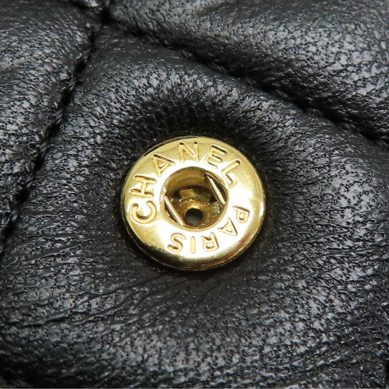 黑色 羊皮 三折短夾 金扣【CHANEL 香奈兒】 AP0231-18