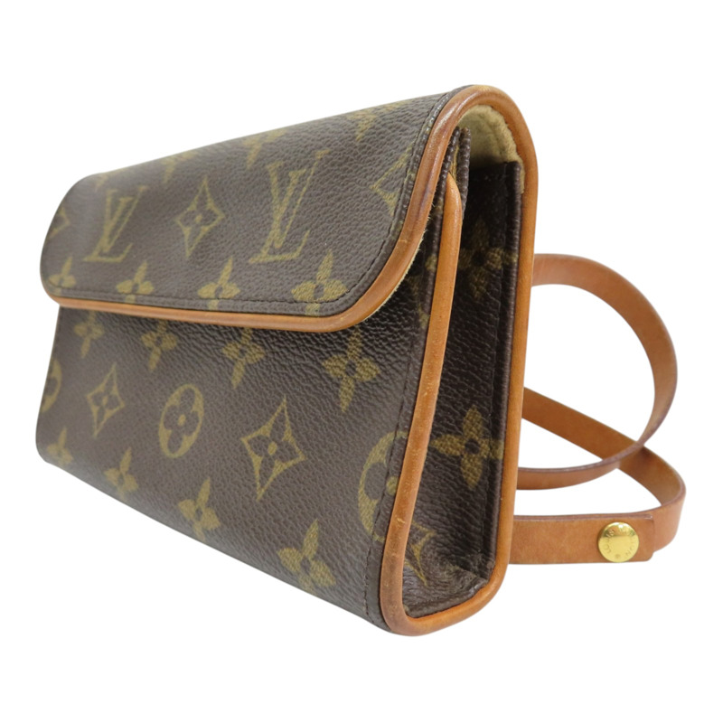 棕色 原花 帆布 Pochette Florentine XS 腰包【LOUIS VUITTON LV 路易威登】 M51855-2