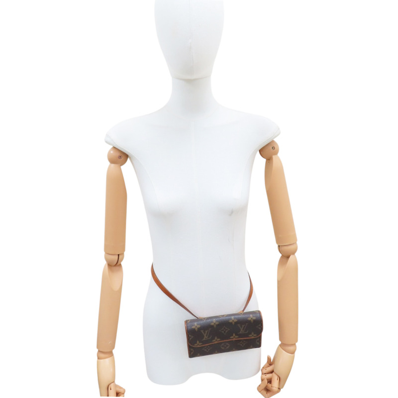棕色 原花 帆布 Pochette Florentine XS 腰包【LOUIS VUITTON LV 路易威登】 M51855-8
