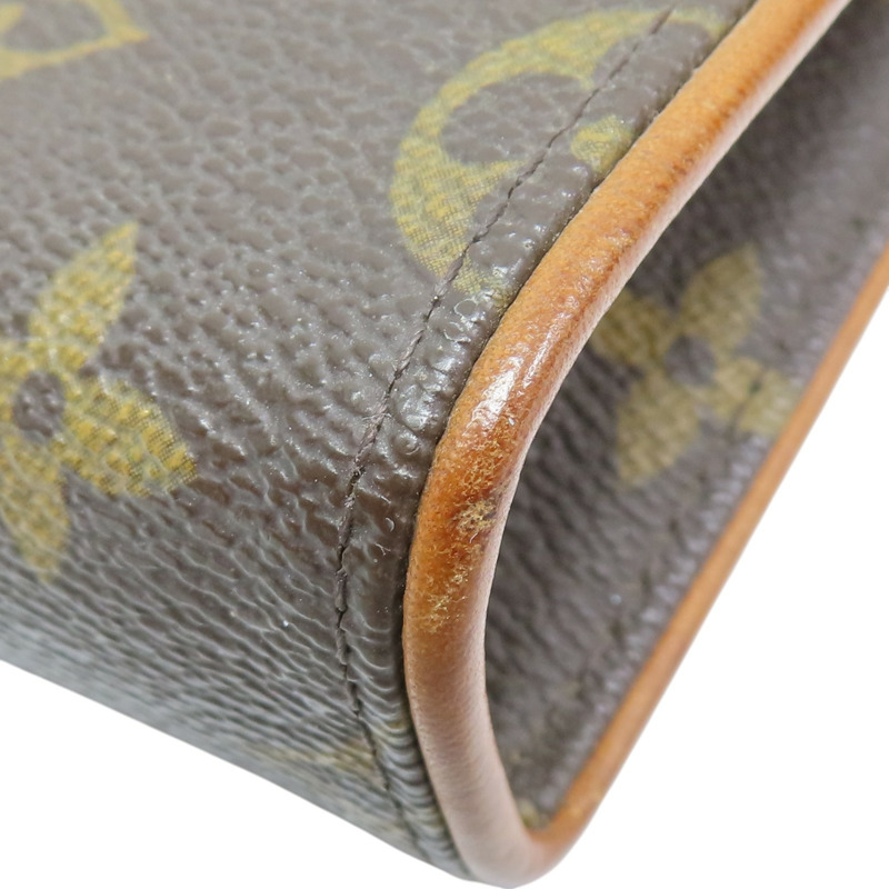 棕色 原花 帆布 Pochette Florentine XS 腰包【LOUIS VUITTON LV 路易威登】 M51855-12