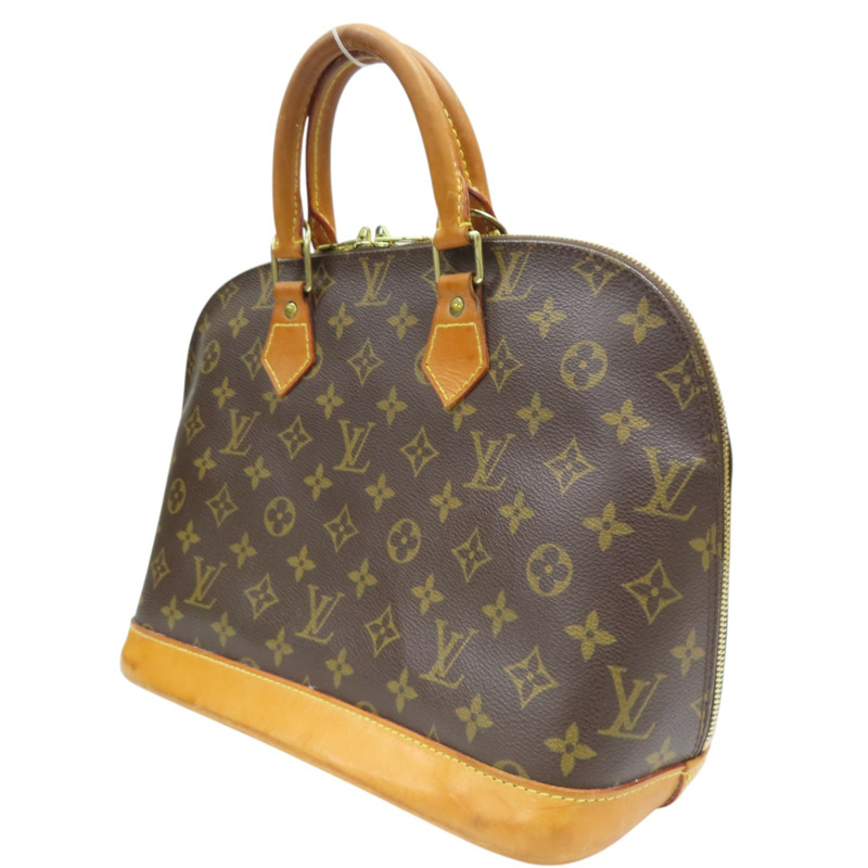 棕色 原花 帆布 Alma PM 手提包 (無鑰匙)【LOUIS VUITTON LV 路易威登】 M51130-2