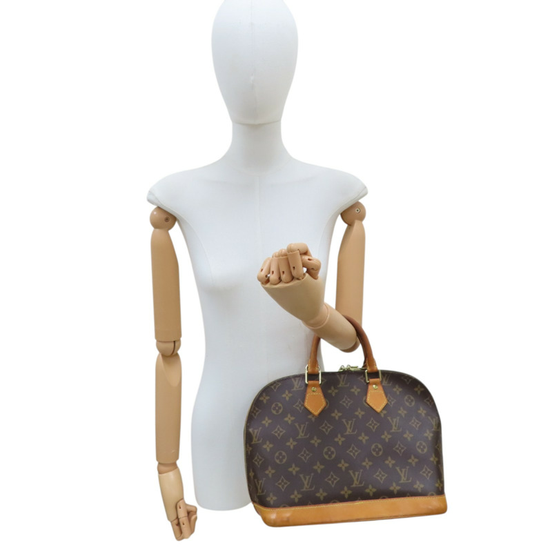 棕色 原花 帆布 Alma PM 手提包 (無鑰匙)【LOUIS VUITTON LV 路易威登】 M51130-7