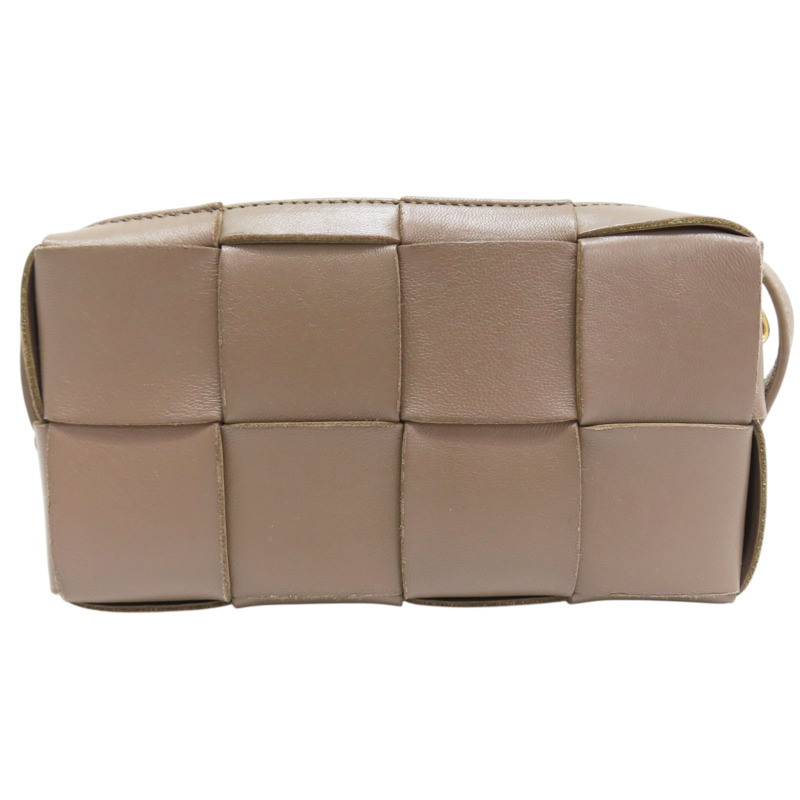 棕色 羊皮 Mini Cassette 相機包 肩背包【BOTTEGA VENETA BV 寶緹嘉】 755031-1