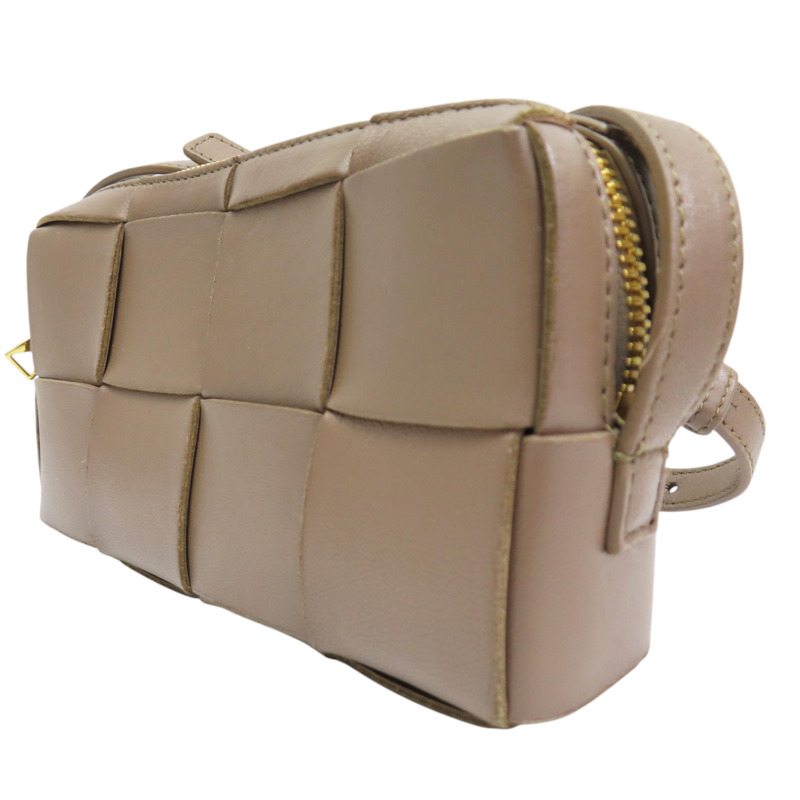 棕色 羊皮 Mini Cassette 相機包 肩背包【BOTTEGA VENETA BV 寶緹嘉】 755031-2