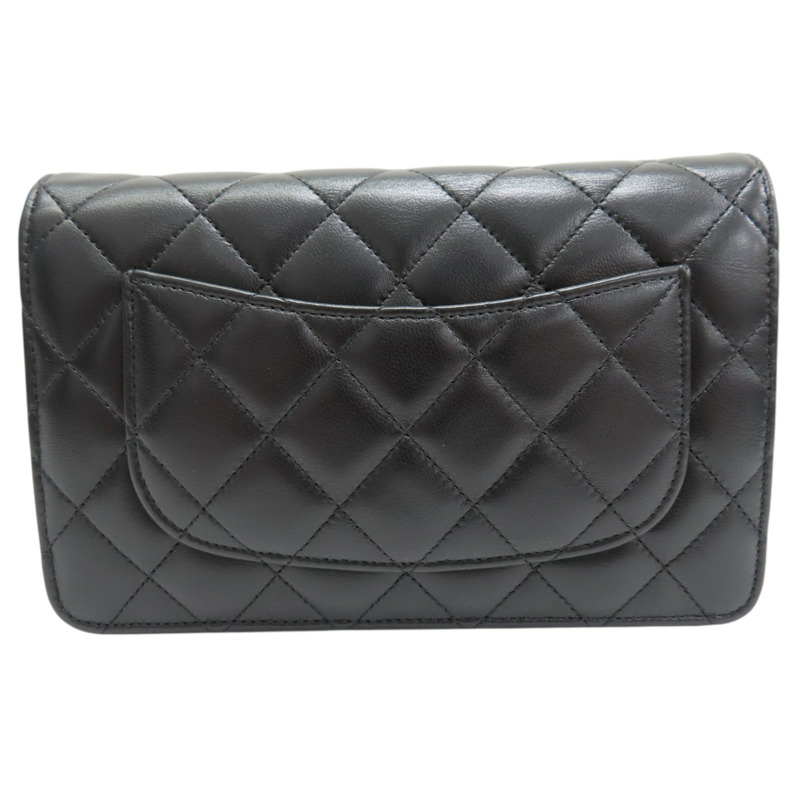 黑色 菱格紋 羊皮 WOC 肩背包 銀釦【CHANEL 香奈兒】 A33814-1