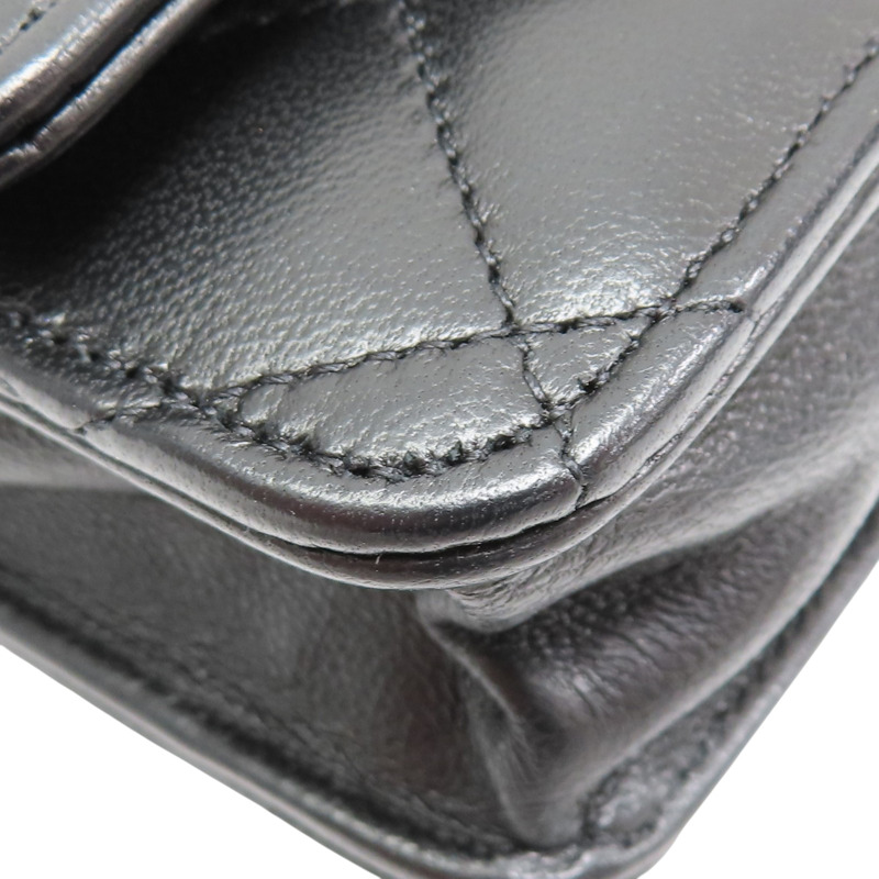 黑色 菱格紋 羊皮 WOC 肩背包 銀釦【CHANEL 香奈兒】 A33814-10