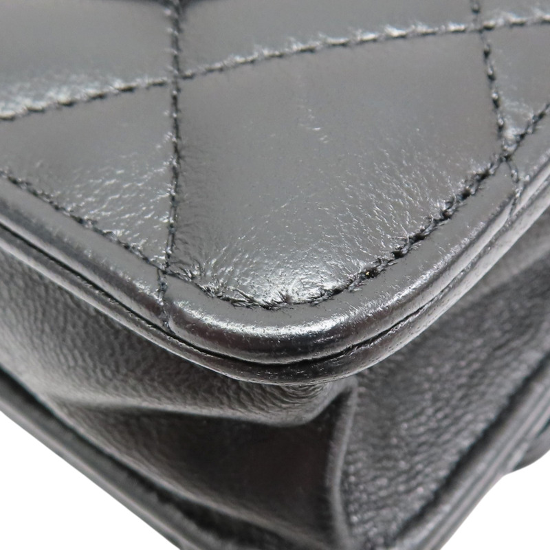 黑色 菱格紋 羊皮 WOC 肩背包 銀釦【CHANEL 香奈兒】 A33814-13