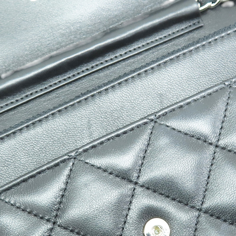 黑色 菱格紋 羊皮 WOC 肩背包 銀釦【CHANEL 香奈兒】 A33814-14