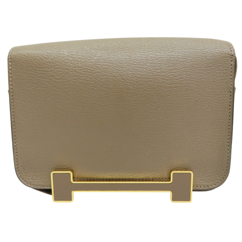 大象灰 山羊皮 肩背包 B刻【HERMES 愛馬仕】 H083052CC-1