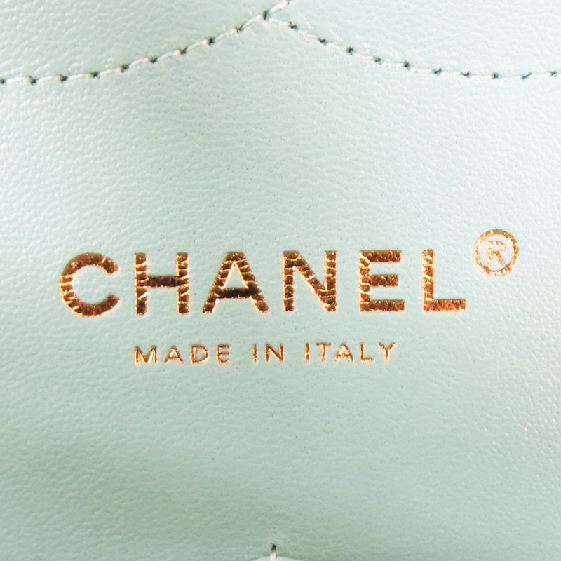 湖水綠 菱格紋 荔枝牛皮 JUMBO 30CM 肩背包【CHANEL 香奈兒】 A58600-6