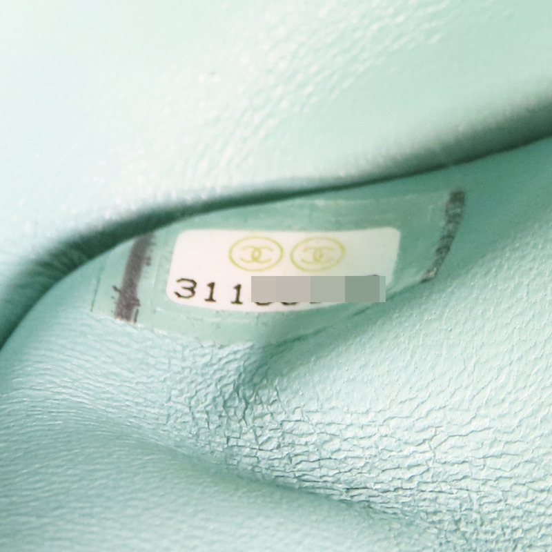 湖水綠 菱格紋 荔枝牛皮 JUMBO 30CM 肩背包【CHANEL 香奈兒】 A58600-7