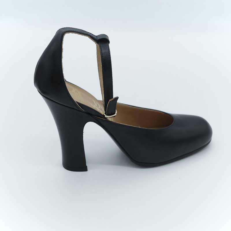 （閒置品♥️未使用已貼底）Vivienne Westwood 西太后 經典 黑色皮革 塔型高跟鞋-2