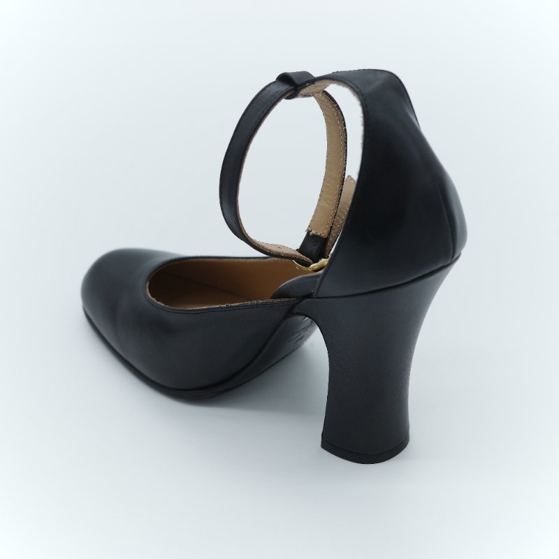 （閒置品♥️未使用已貼底）Vivienne Westwood 西太后 經典 黑色皮革 塔型高跟鞋-3