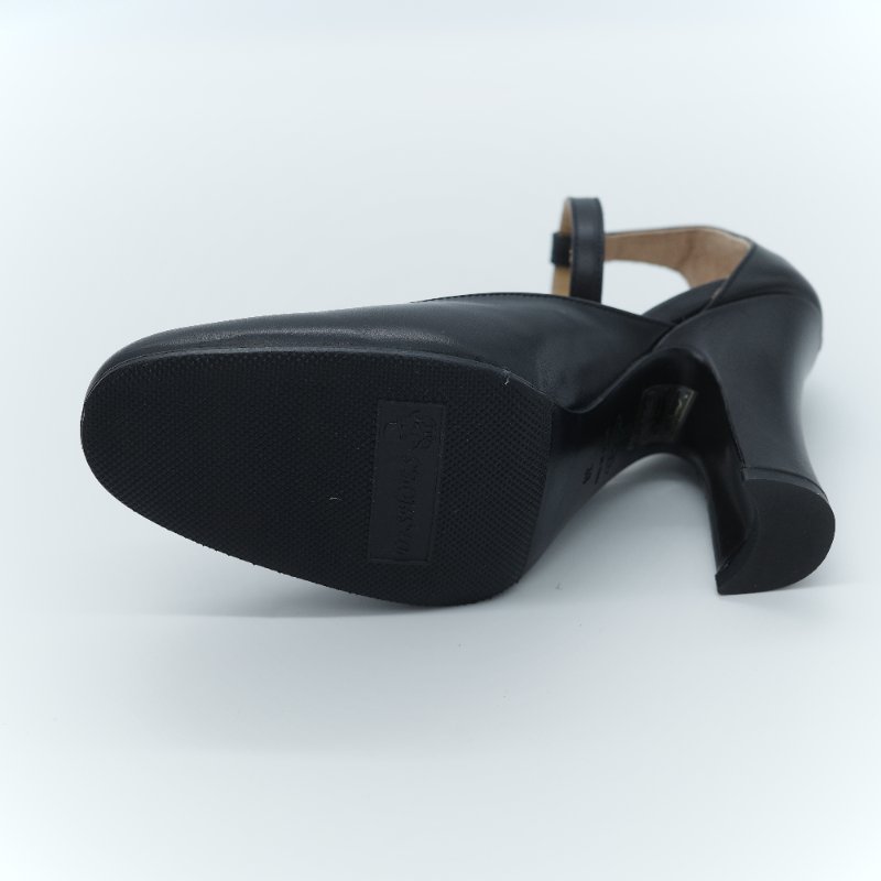 （閒置品♥️未使用已貼底）Vivienne Westwood 西太后 經典 黑色皮革 塔型高跟鞋-4