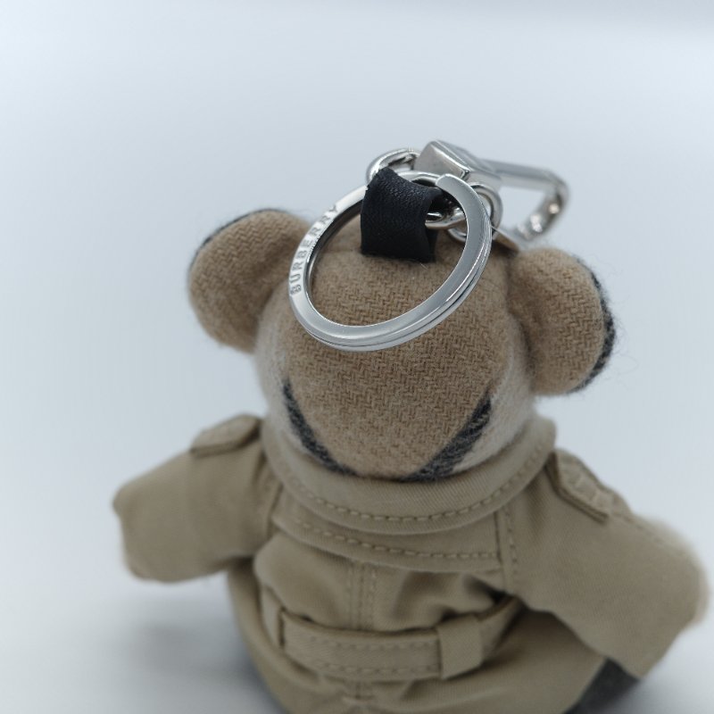 Burberry 巴寶莉 Thomas Bear 經典格紋喀什米爾 棉質嘎巴甸風衣造型 小熊吊飾-5