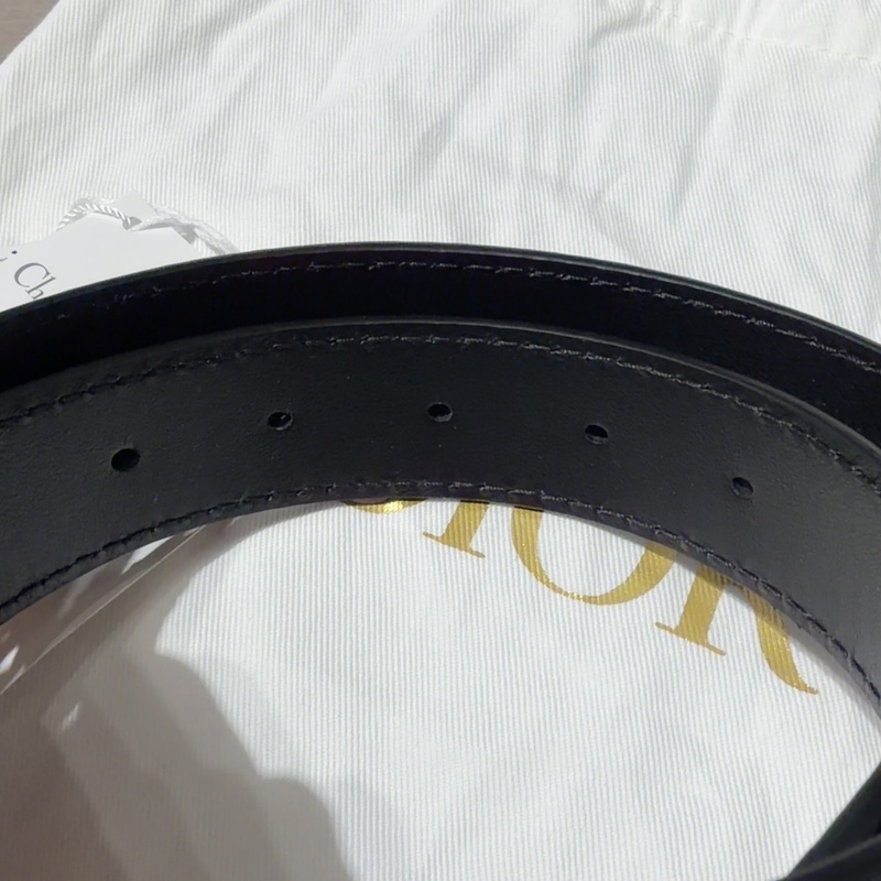迪奧/Dior 復古字母拼寫腰帶 黑金 全新附吊牌 70碼-4