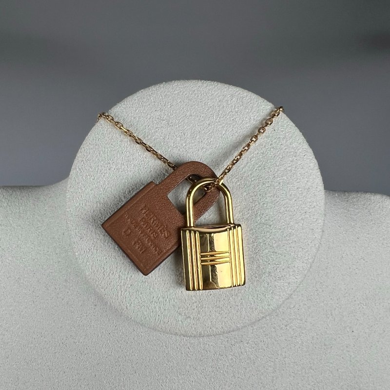 HERMES D刻 雙鎖頭項鍊-2