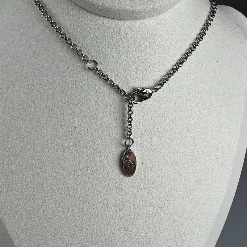 HERMES D刻 雙鎖頭項鍊-5