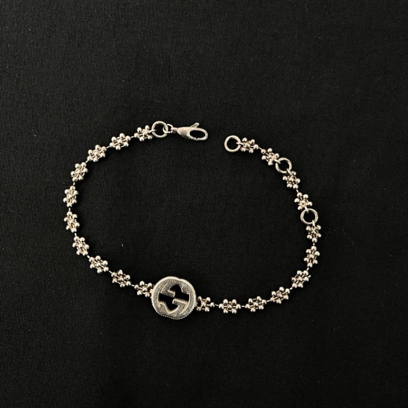 Gucci 雪花雙G logo手鏈98新配件盒子塵袋-6