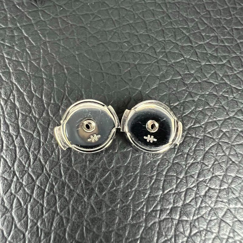 HERMES 紫牛角圓形耳環-3