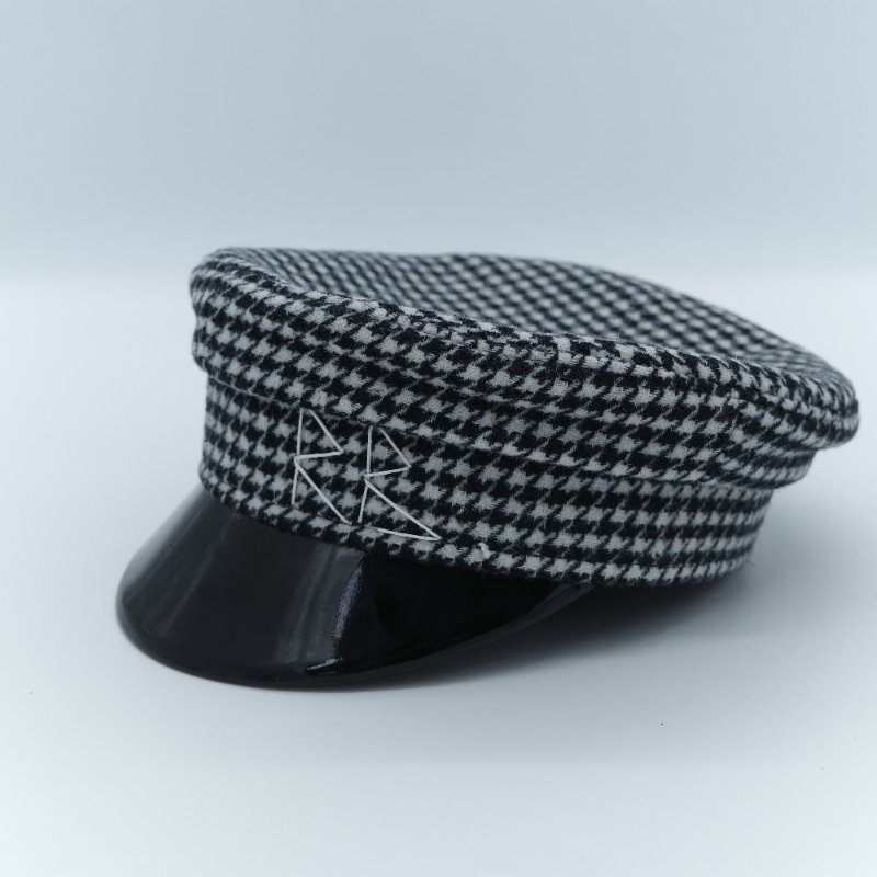 Ruslan Baginskiy 拉斯蘭巴金斯基 Baker Boy 黑白千鳥格紋毛料報童帽-1