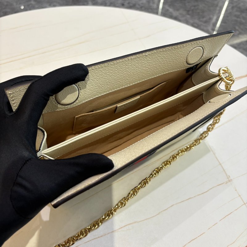 *SHIHNA名牌精品* GUCCI Ophidia 牛皮磁釦式鏈帶夾子包-5