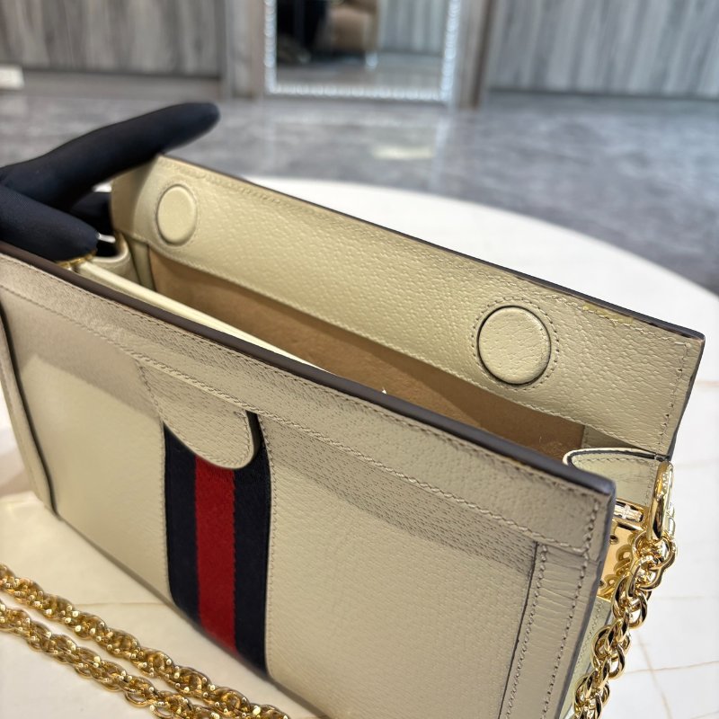 *SHIHNA名牌精品* GUCCI Ophidia 牛皮磁釦式鏈帶夾子包-6