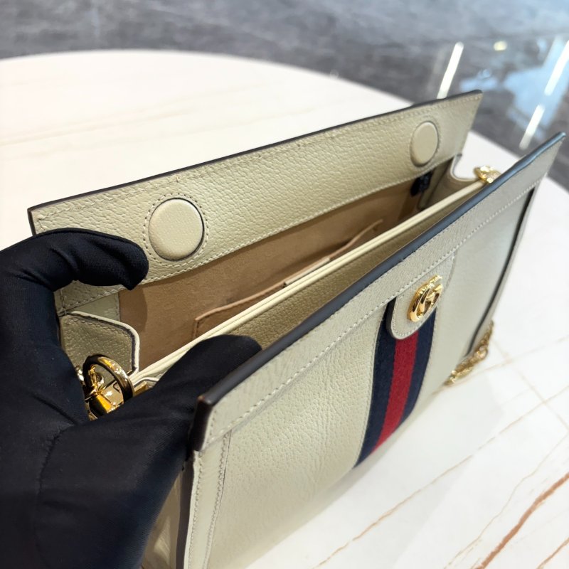 *SHIHNA名牌精品* GUCCI Ophidia 牛皮磁釦式鏈帶夾子包-7