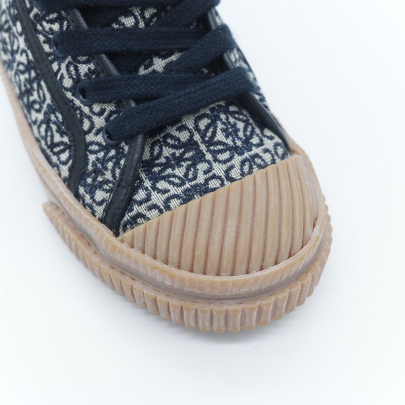 Loewe 羅威 Anagram 海軍藍 緹花帆布 經典標識 高筒休閒鞋 EU36-3