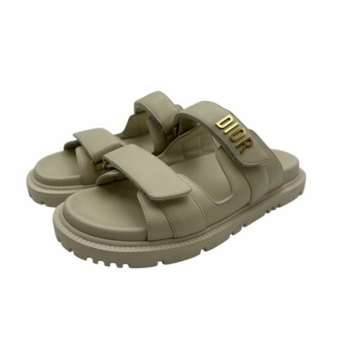 【美收精品】DIOR 米色拖鞋 C-244【隔月月中將轉賣至日本 上架期限30天】