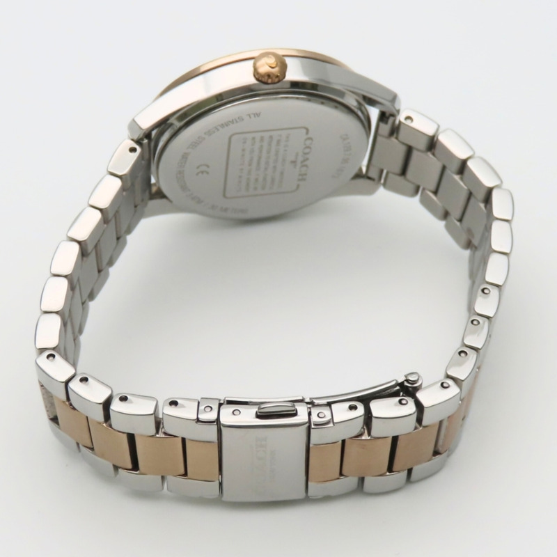 Coach Preston Sport CA.129.7.96.1673 日期星期顯示不鏽鋼金珍珠白雙色腕錶-13