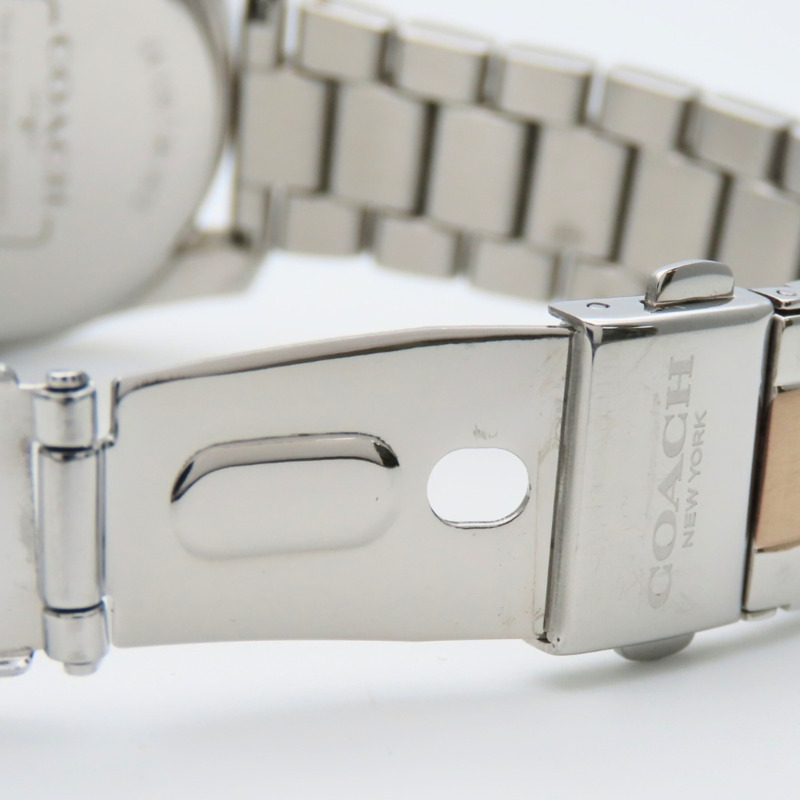 Coach Preston Sport CA.129.7.96.1673 日期星期顯示不鏽鋼金珍珠白雙色腕錶-15