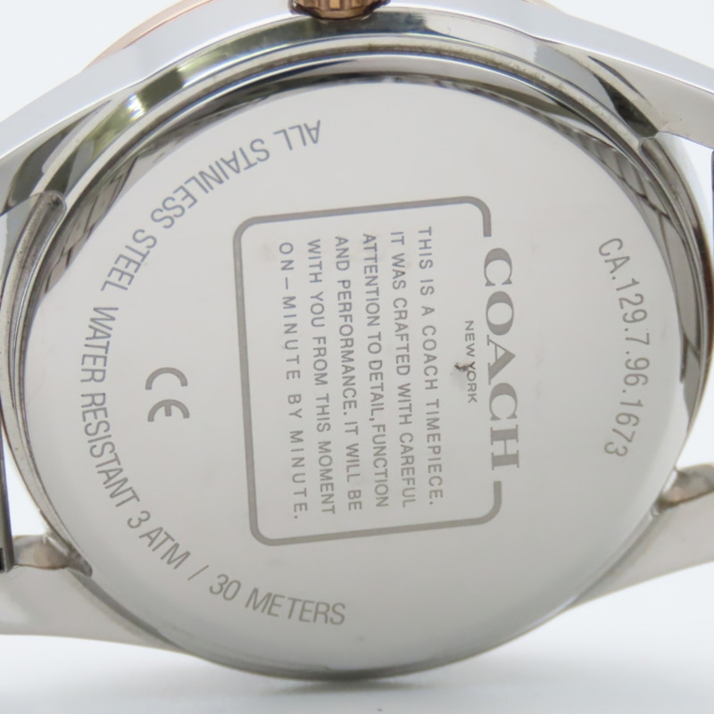 Coach Preston Sport CA.129.7.96.1673 日期星期顯示不鏽鋼金珍珠白雙色腕錶-20