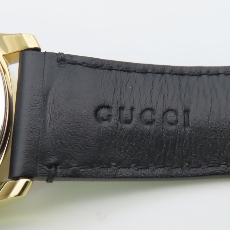 Gucci Bee 126.4 不鏽鋼皮革腕錶，金色、黑色、綠松石藍色，男士腕錶。-22