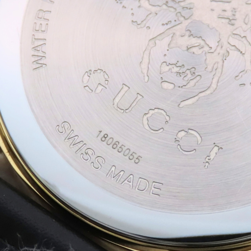 Gucci Bee 126.4 不鏽鋼皮革腕錶，金色、黑色、綠松石藍色，男士腕錶。-29