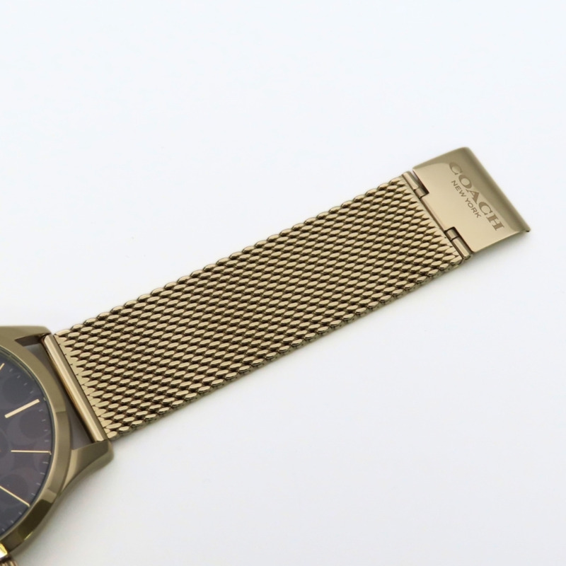 蔻馳 Baxter 39毫米 CA.118.2.34.232 經典不鏽鋼金色黑色網狀錶帶男士腕錶 COACH-13