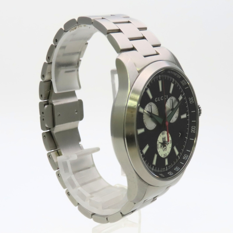 Gucci G-Timeless Chronograph 126.2 不鏽鋼腕錶，黑色錶盤，男錶。-3