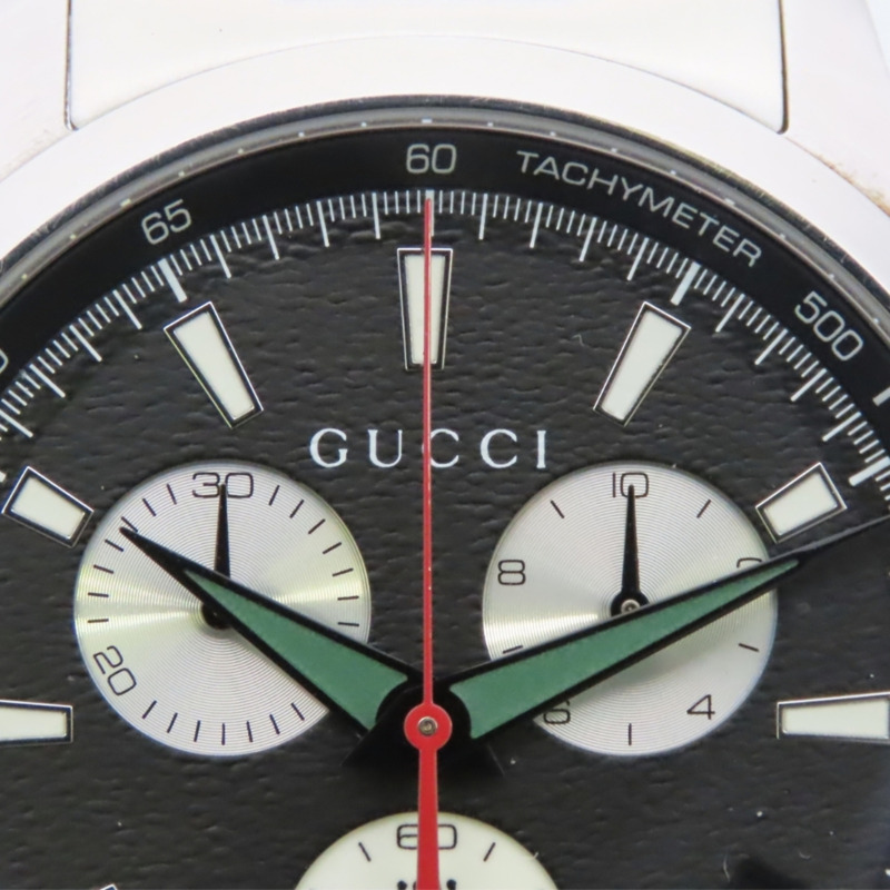 Gucci G-Timeless Chronograph 126.2 不鏽鋼腕錶，黑色錶盤，男錶。-7