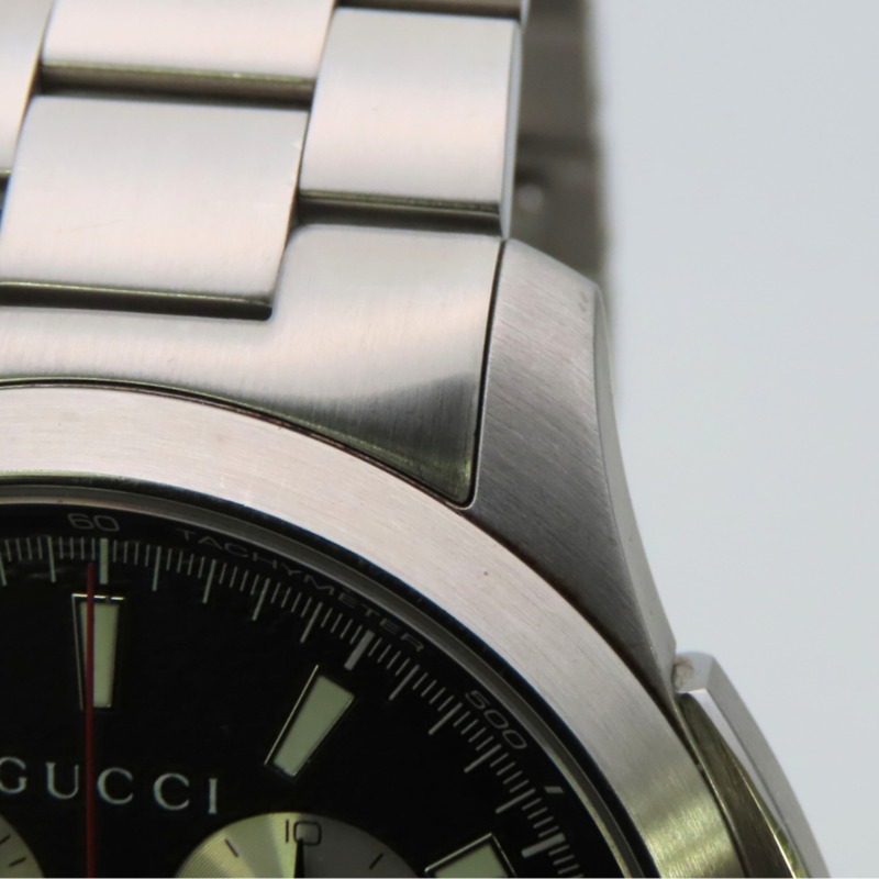 Gucci G-Timeless Chronograph 126.2 不鏽鋼腕錶，黑色錶盤，男錶。-10