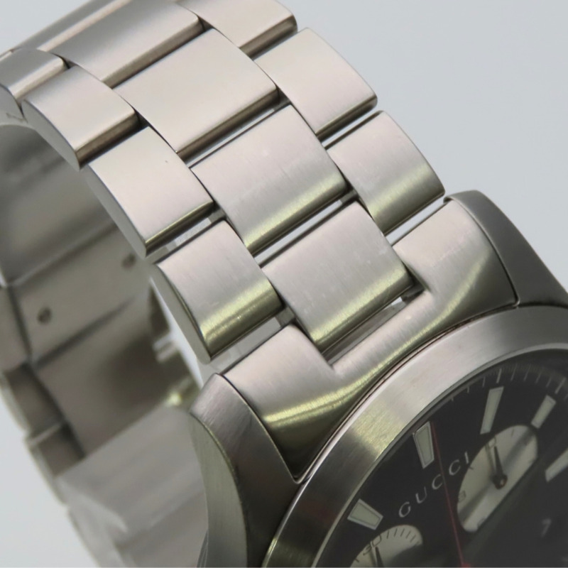 Gucci G-Timeless Chronograph 126.2 不鏽鋼腕錶，黑色錶盤，男錶。-13