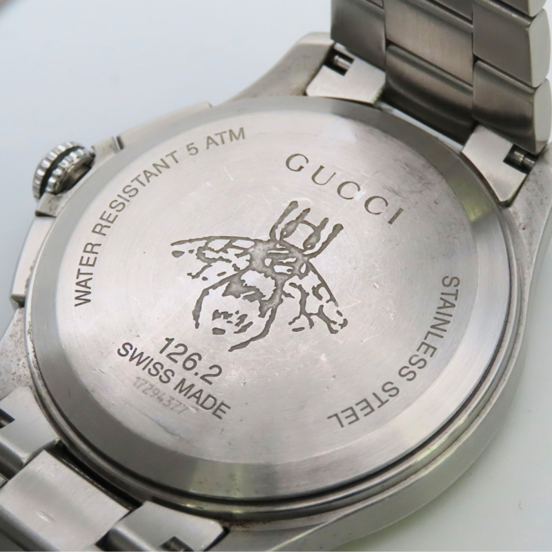 Gucci G-Timeless Chronograph 126.2 不鏽鋼腕錶，黑色錶盤，男錶。-23